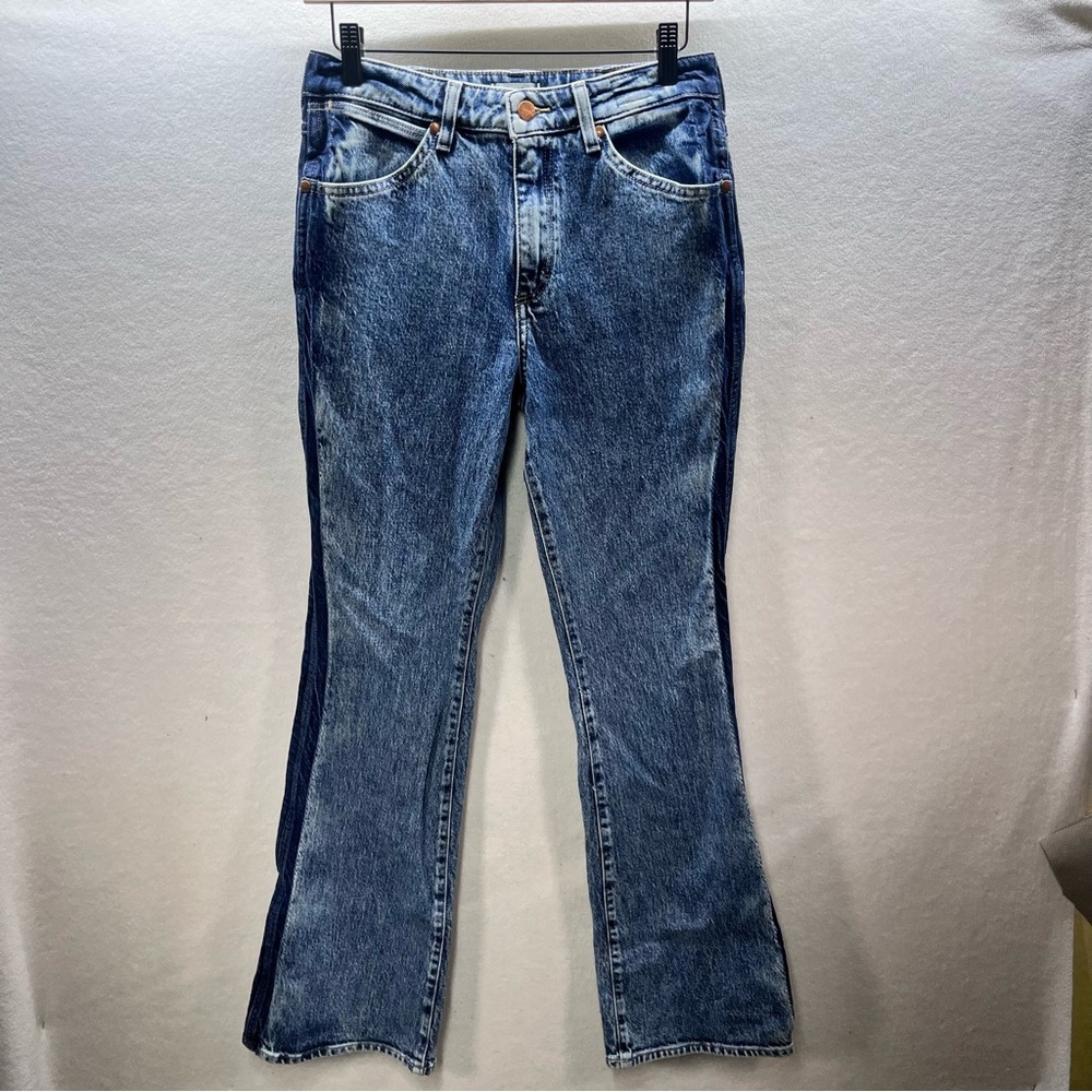 Wrangler Westward Two Tone High rise Bootcut Jeans Womens 27 Blue Denim 2871 - Picture 1 of 12
